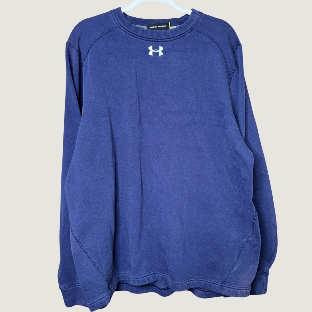 Under Armour Mens XL Navy Blue‎ Storm Fleece Crewneck Sweatshirt 1246565 FA 2016